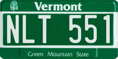 VT license plate NLT551