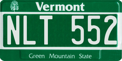 VT license plate NLT552