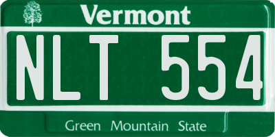 VT license plate NLT554