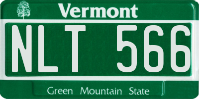 VT license plate NLT566