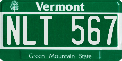 VT license plate NLT567