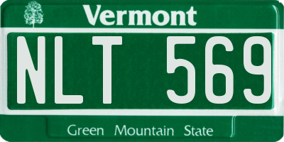 VT license plate NLT569