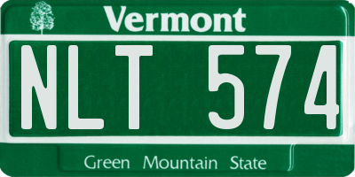 VT license plate NLT574