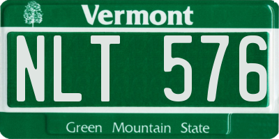 VT license plate NLT576