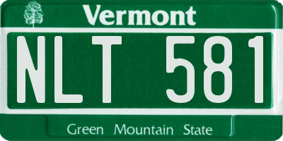 VT license plate NLT581