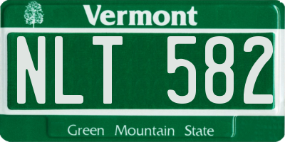 VT license plate NLT582
