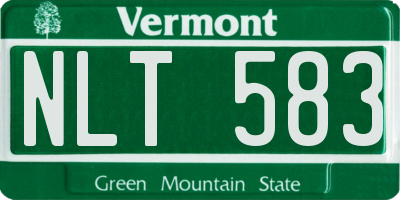 VT license plate NLT583