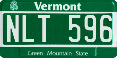 VT license plate NLT596