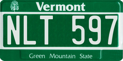 VT license plate NLT597
