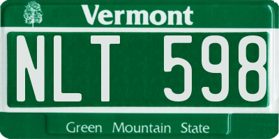 VT license plate NLT598