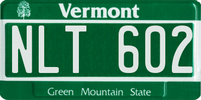 VT license plate NLT602