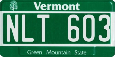 VT license plate NLT603