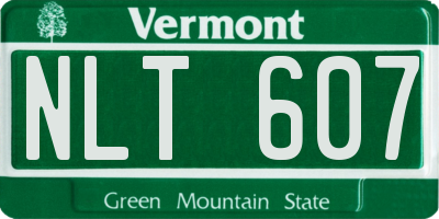 VT license plate NLT607