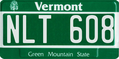VT license plate NLT608