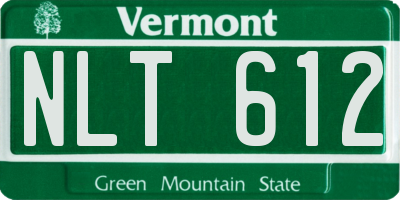 VT license plate NLT612