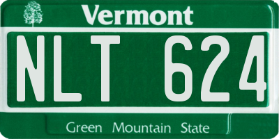 VT license plate NLT624