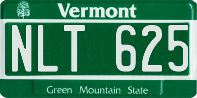 VT license plate NLT625