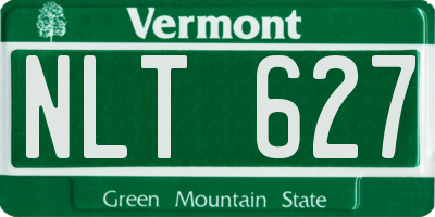 VT license plate NLT627