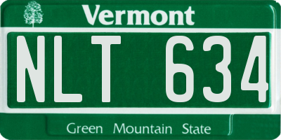 VT license plate NLT634