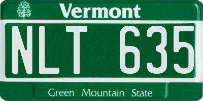 VT license plate NLT635