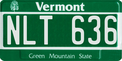 VT license plate NLT636