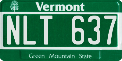 VT license plate NLT637