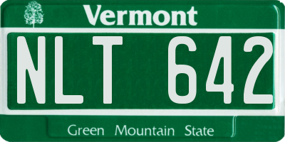 VT license plate NLT642