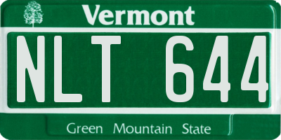 VT license plate NLT644