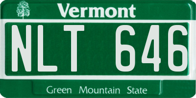 VT license plate NLT646