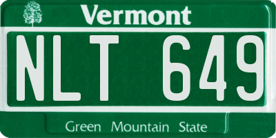 VT license plate NLT649