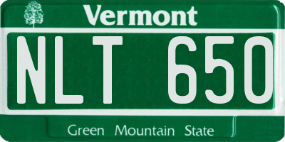 VT license plate NLT650