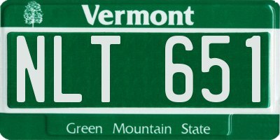VT license plate NLT651