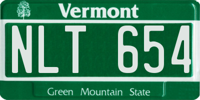 VT license plate NLT654