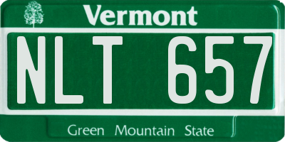 VT license plate NLT657