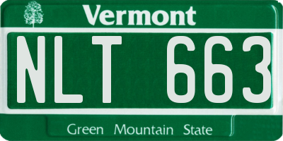 VT license plate NLT663