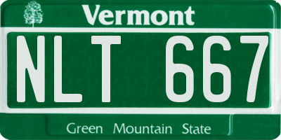 VT license plate NLT667