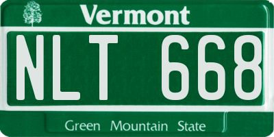 VT license plate NLT668