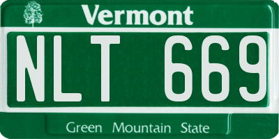 VT license plate NLT669