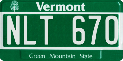 VT license plate NLT670