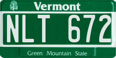 VT license plate NLT672