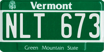VT license plate NLT673