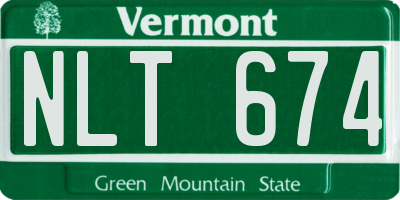 VT license plate NLT674