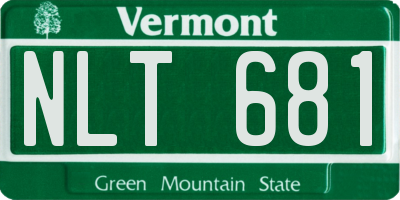 VT license plate NLT681