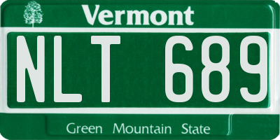 VT license plate NLT689