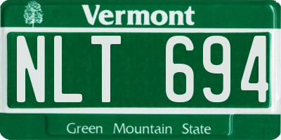 VT license plate NLT694