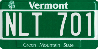 VT license plate NLT701