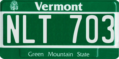 VT license plate NLT703
