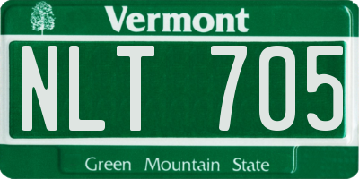 VT license plate NLT705