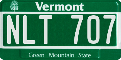 VT license plate NLT707