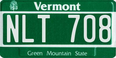 VT license plate NLT708